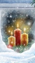 Télécharger une image 480x800 Fêtes,Nouvelle Année,Noël,Bougies pour le portable gratuitement.