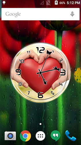 Amour: Horloge  - télécharger gratuit un fond d'écran animé Vacances pour le portable.