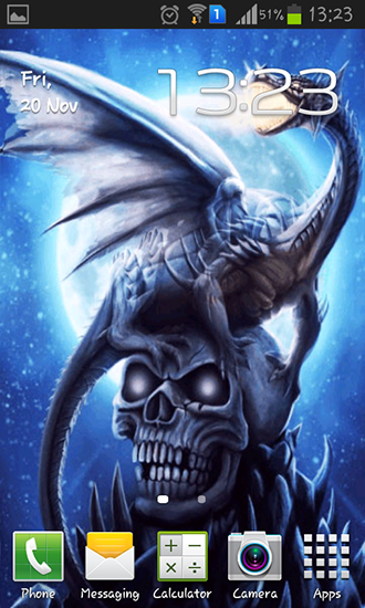 Télécharger gratuitement le fond d'écran animé Dragon sur le crâne  sur les portables et les tablettes Android.